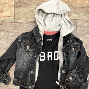 Boys 18 month t-shirt and jean jacket combo